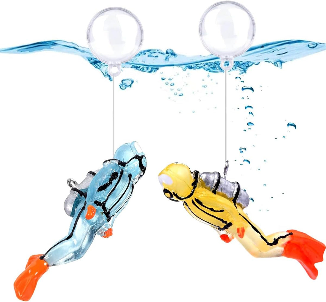 3pcs Floating Fish Tank Decorations, Little Diver Aquarium Decoration
