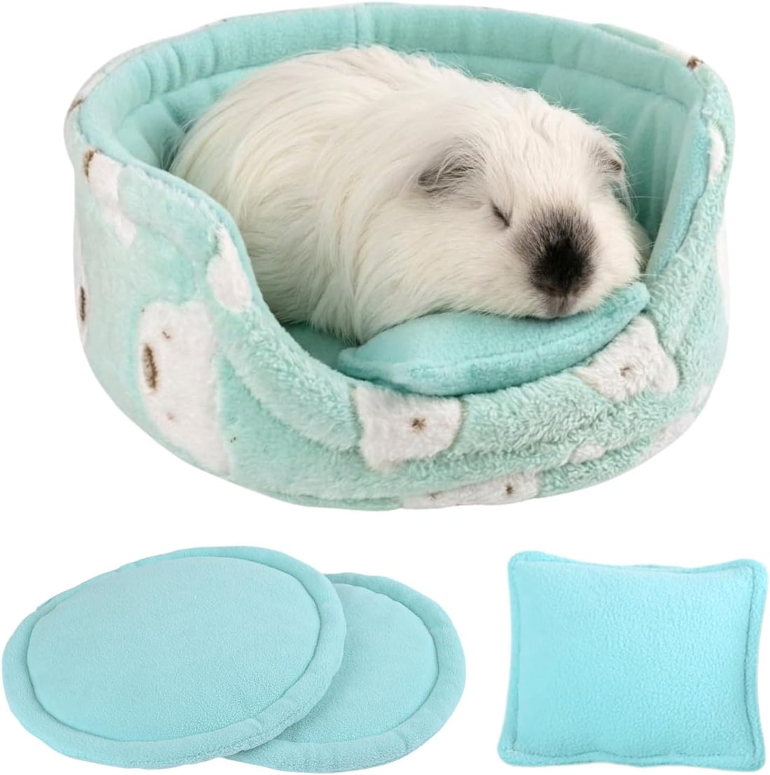 Guinea Pig Couch Bed, Plush Sofa with 2 Washable Mats & Pillow