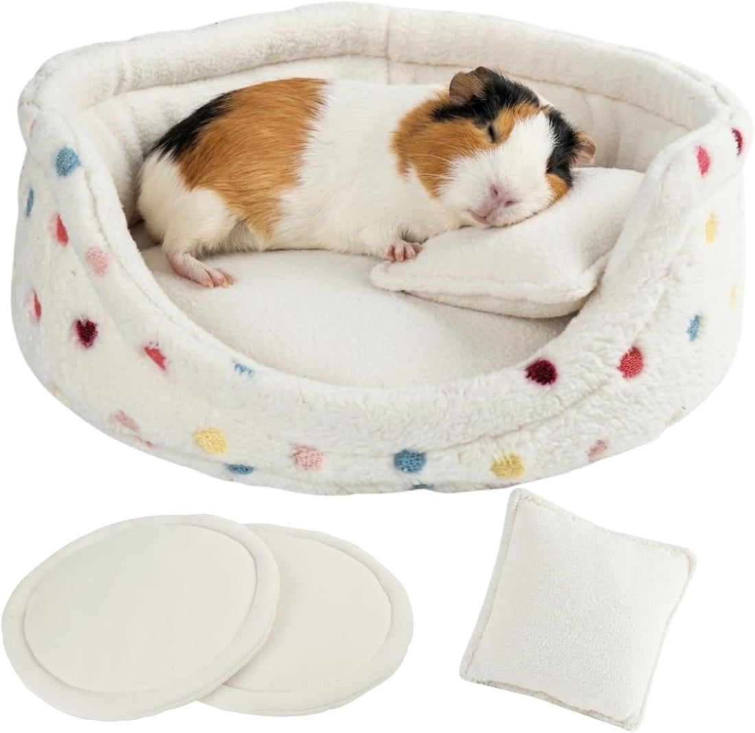 Guinea Pig Couch Bed, Plush Sofa with 2 Washable Mats & Pillow