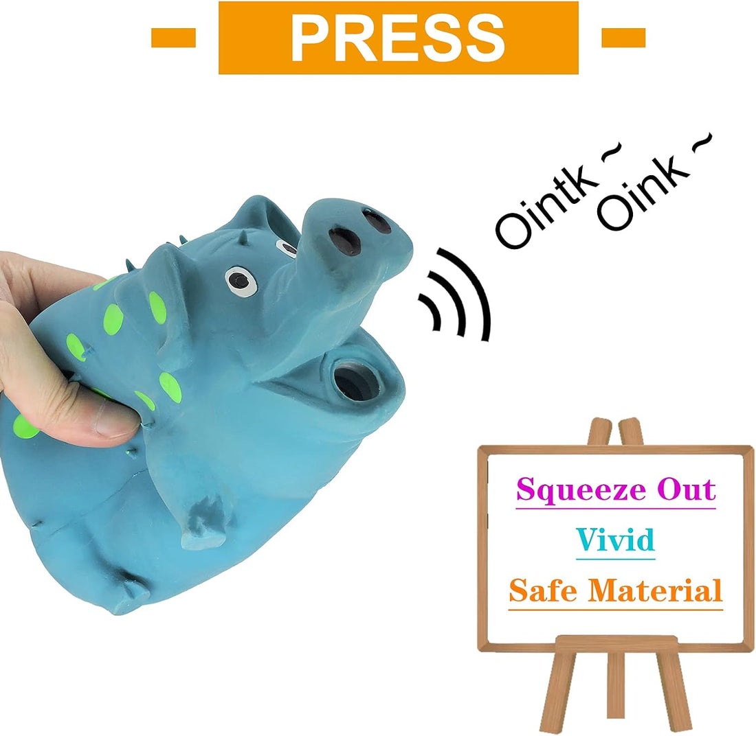 Andiker Dog Squeaky Toy, Dots Latex Dog Chew Toys with a Oinks Sound