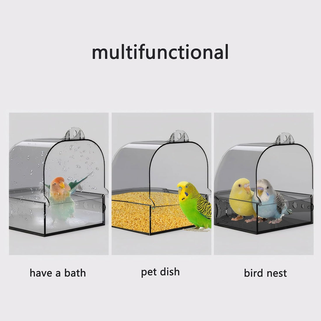 Fanlahmtasy Bird Bath for Cage with Pull-Out Drawer