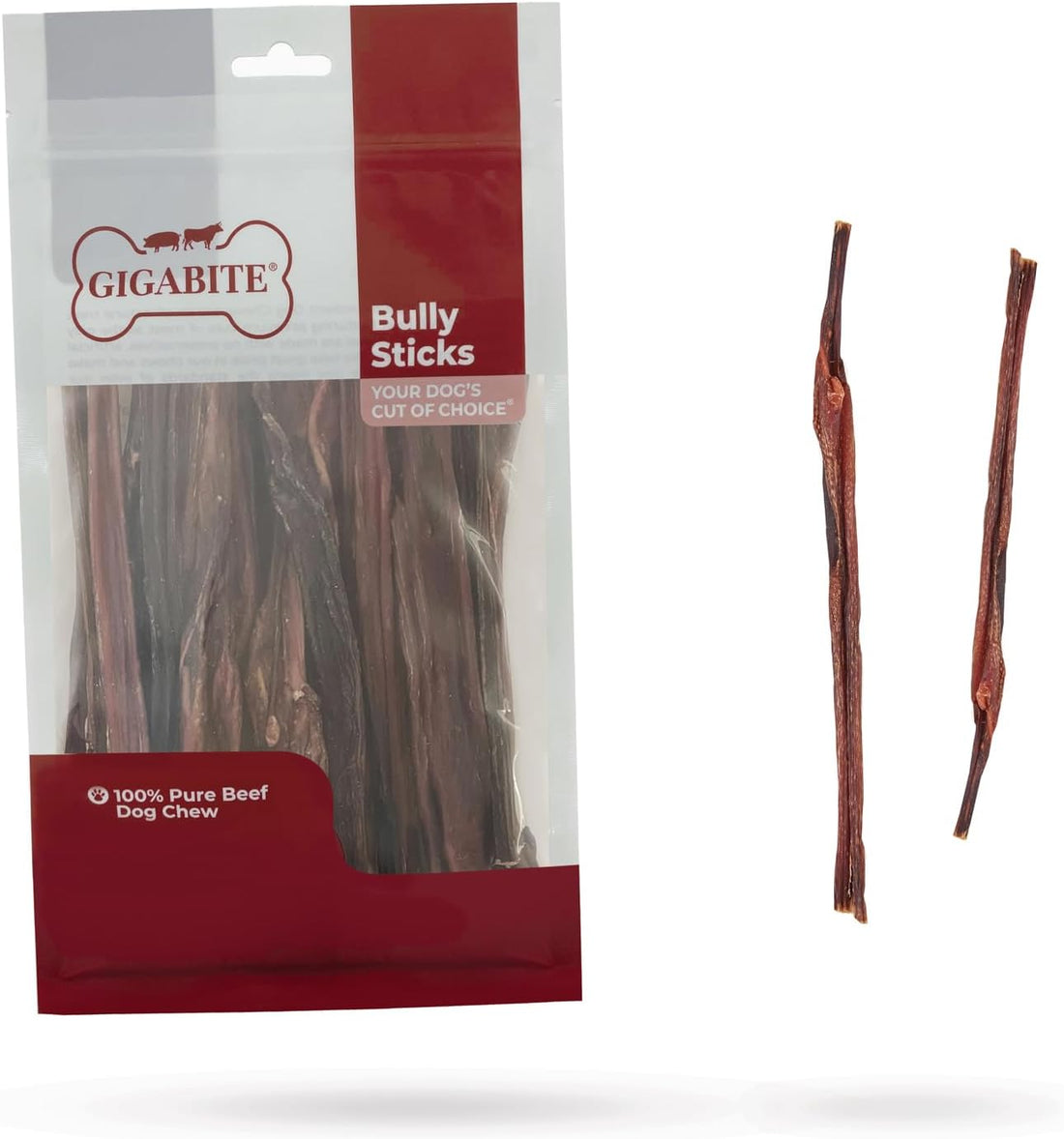 GigaBite Bully Sticks for Dogs All Natural Beef Pizzle Dog Chews