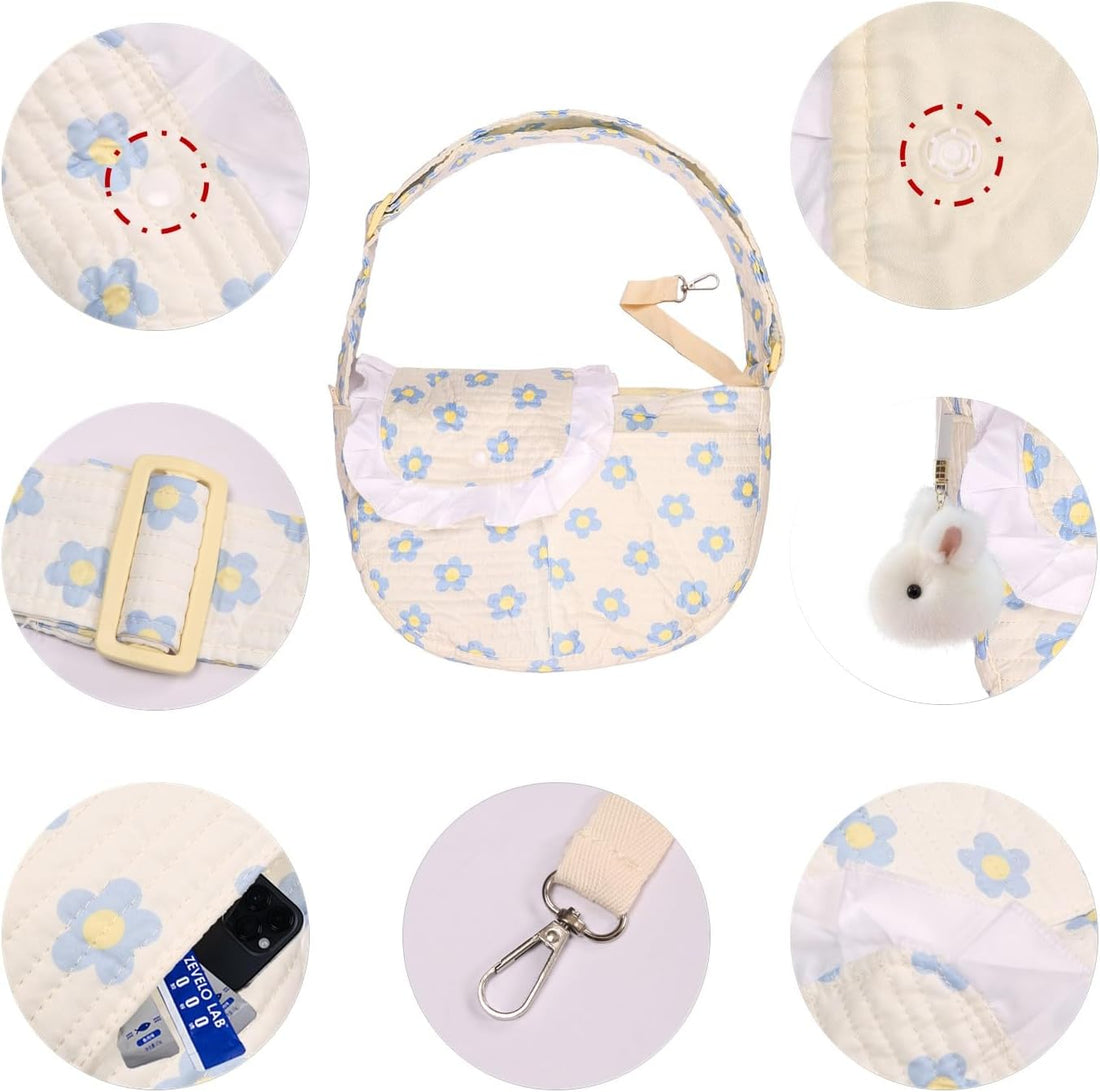 Floral Dog Carrier Sling for Cats & Small Dogs, 5-15Lbs, Medium
