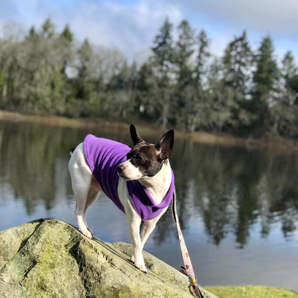 Gooby Fleece Vest Dog Sweater - Lavender, Large