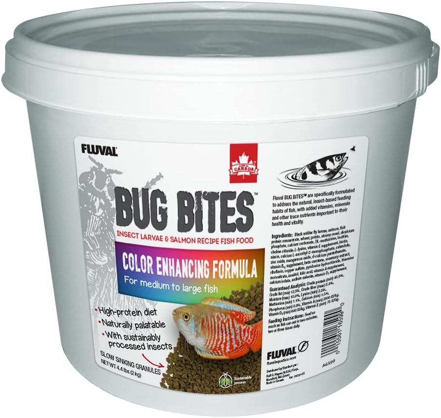 Fluval Bug Bites Color Enhancing Fish Food for Tropical Fish, 3.17oz