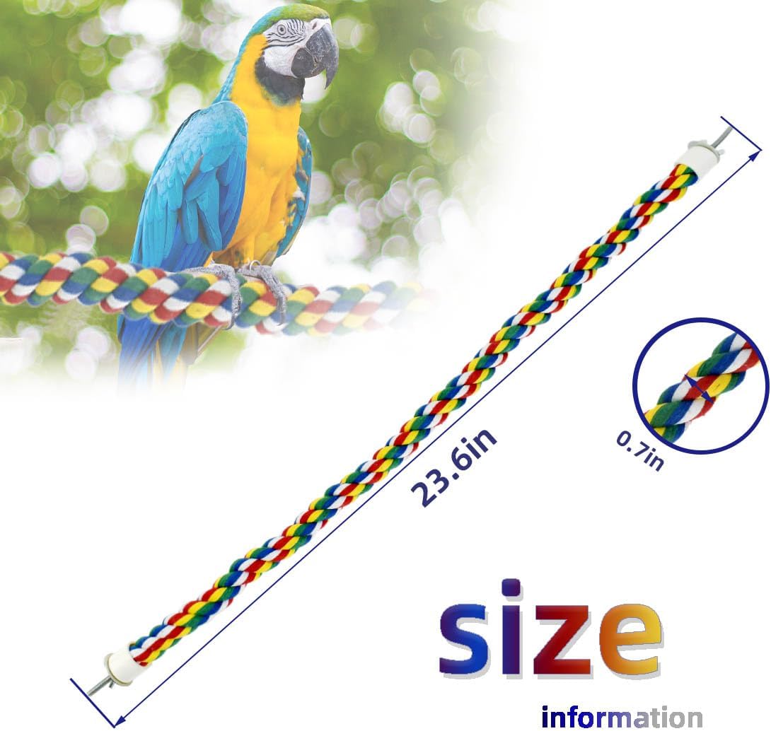 Bird Bungee Climbing Swing - Colorful Parakeet Rope Perch