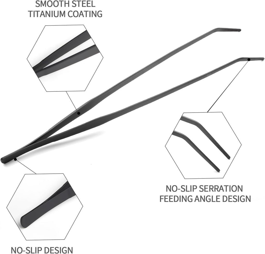 Aquarium Tweezers Extra Long 15 inches Feed Tong Clamps