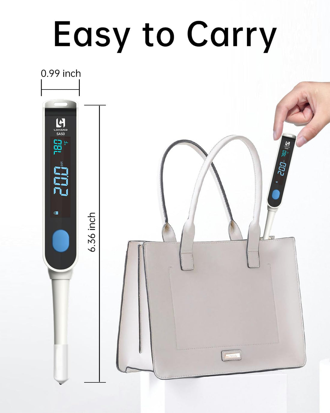 LOHAND Digital Salinity Meter, Range:0-50ppt