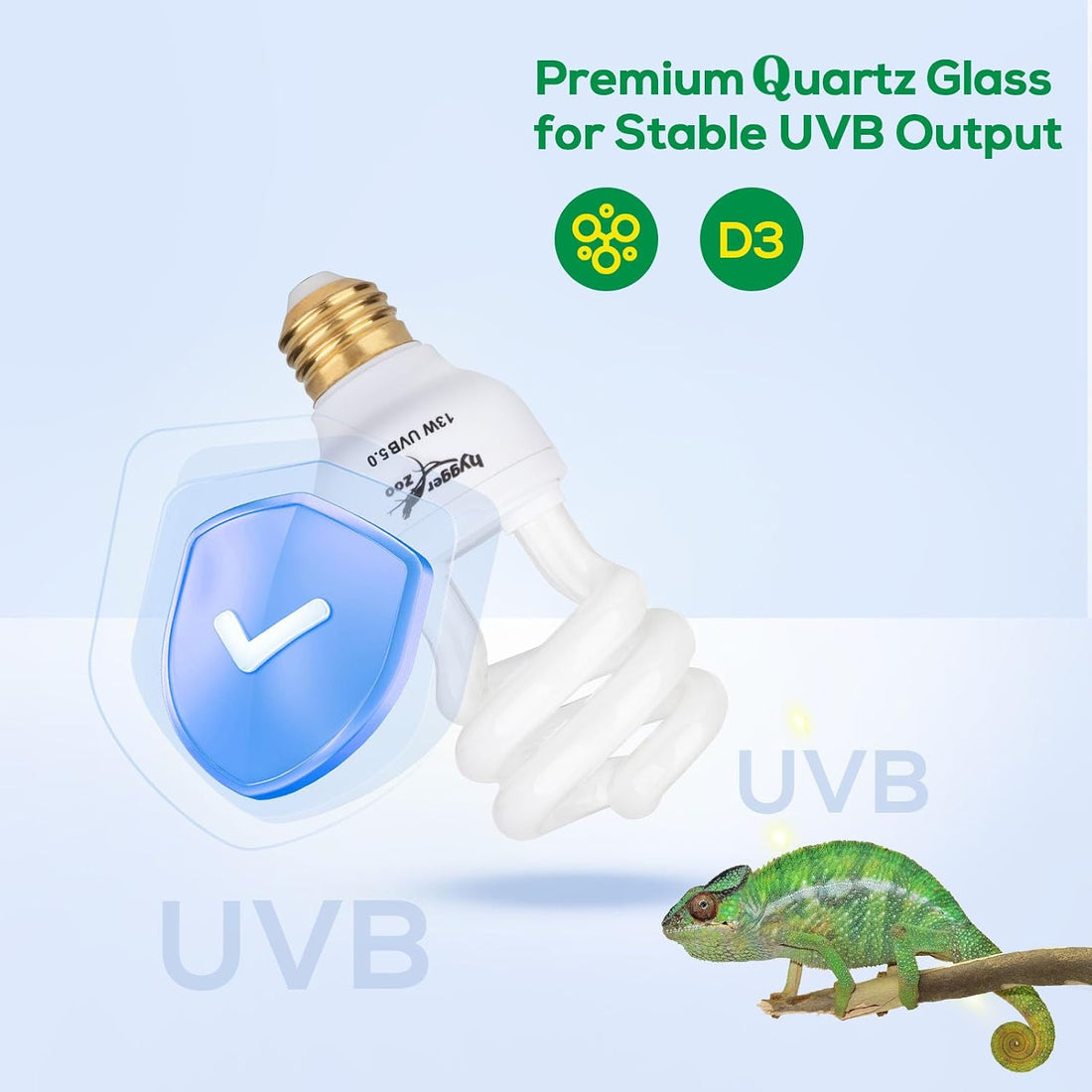 UVB Bulb for Reptiles, 5.0 13W UVB Light for Reptiles