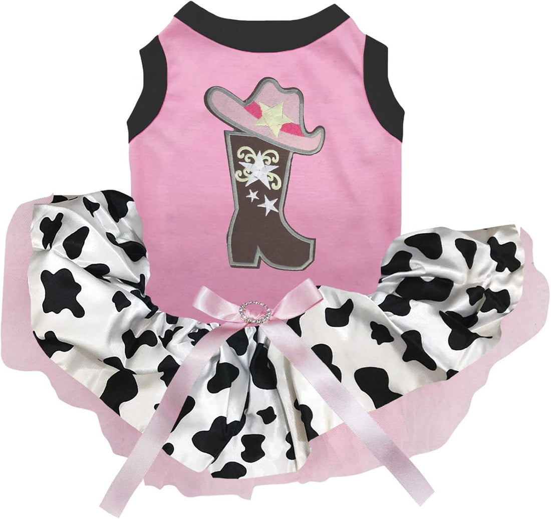 Petitebella Cowgirl Boot Hat Puppy Dog Dress