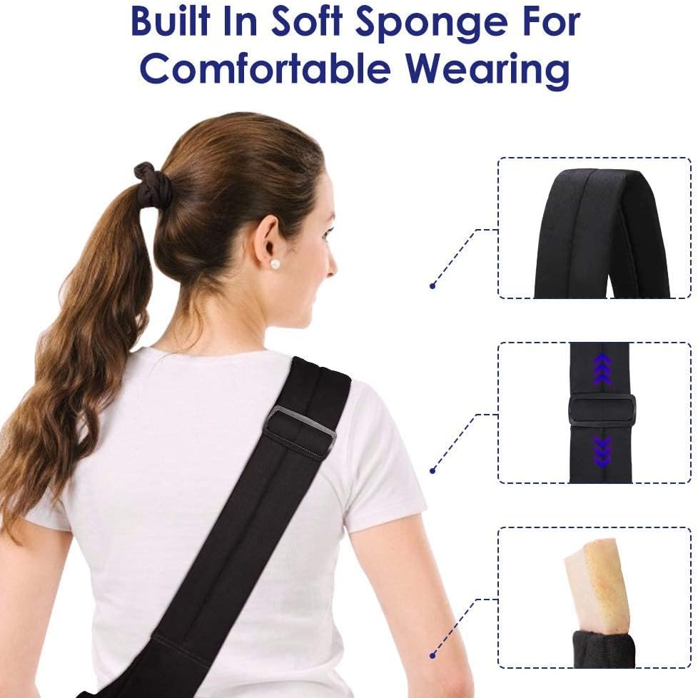 Lukovee Small Dog Sling Carrier, with Padded Strap & Storage Pocket,