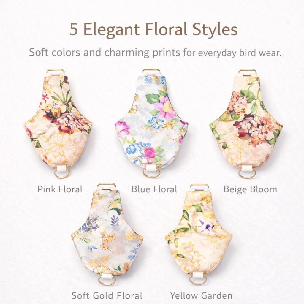5PCS Bird Diaper Harness Set with Flight Leash and Disposable Liners