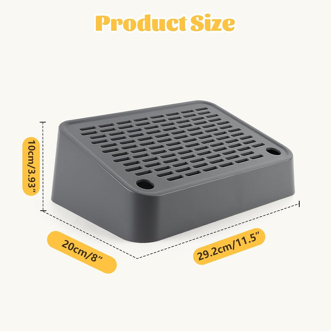 Litter Box Step, Cat Ramp Step Catcher with Filter Function, Grey