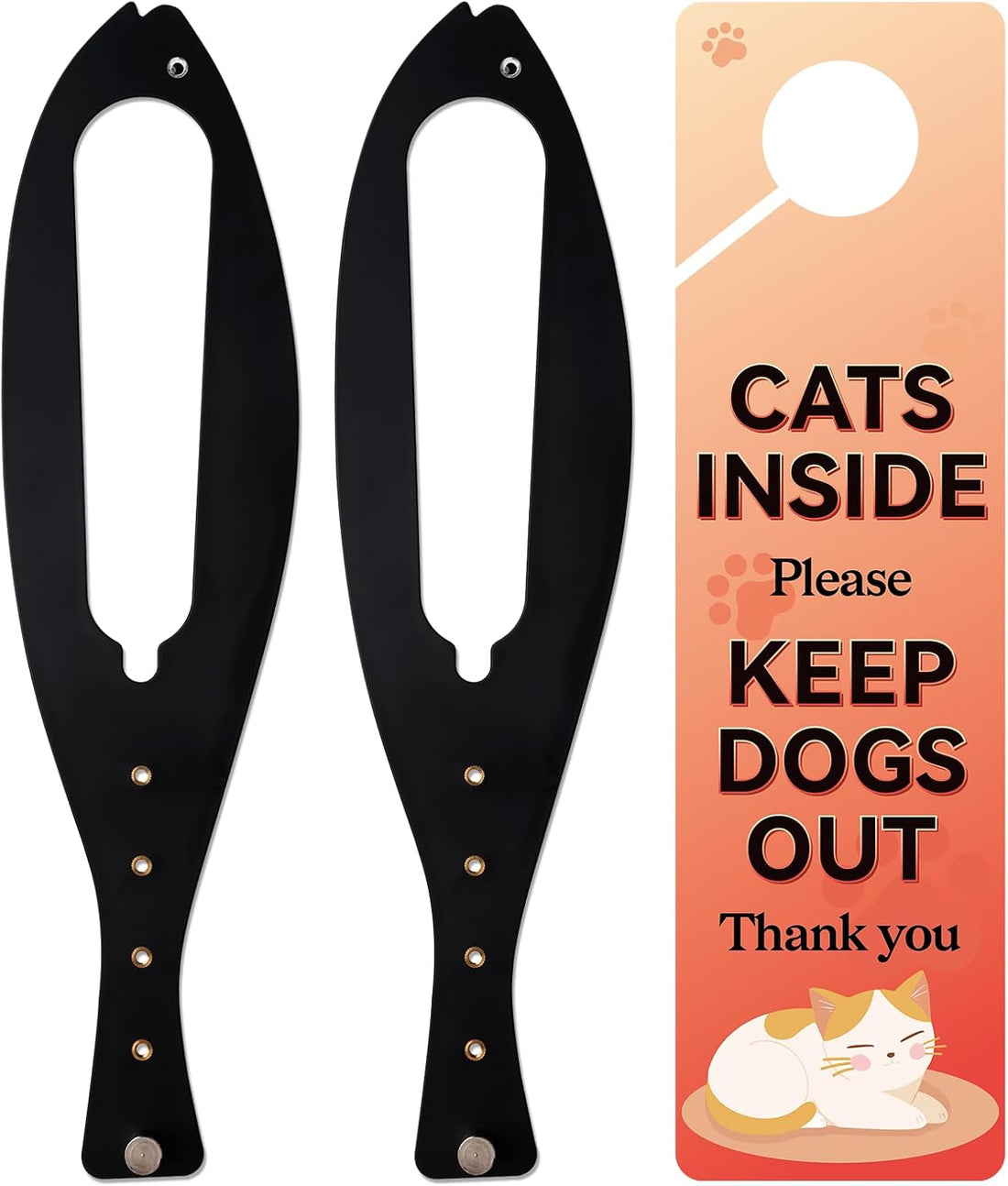 TGIOW Cat Door Latch, Cat Door Stopper Keep Open 2.5-6", 2 Pcs, White