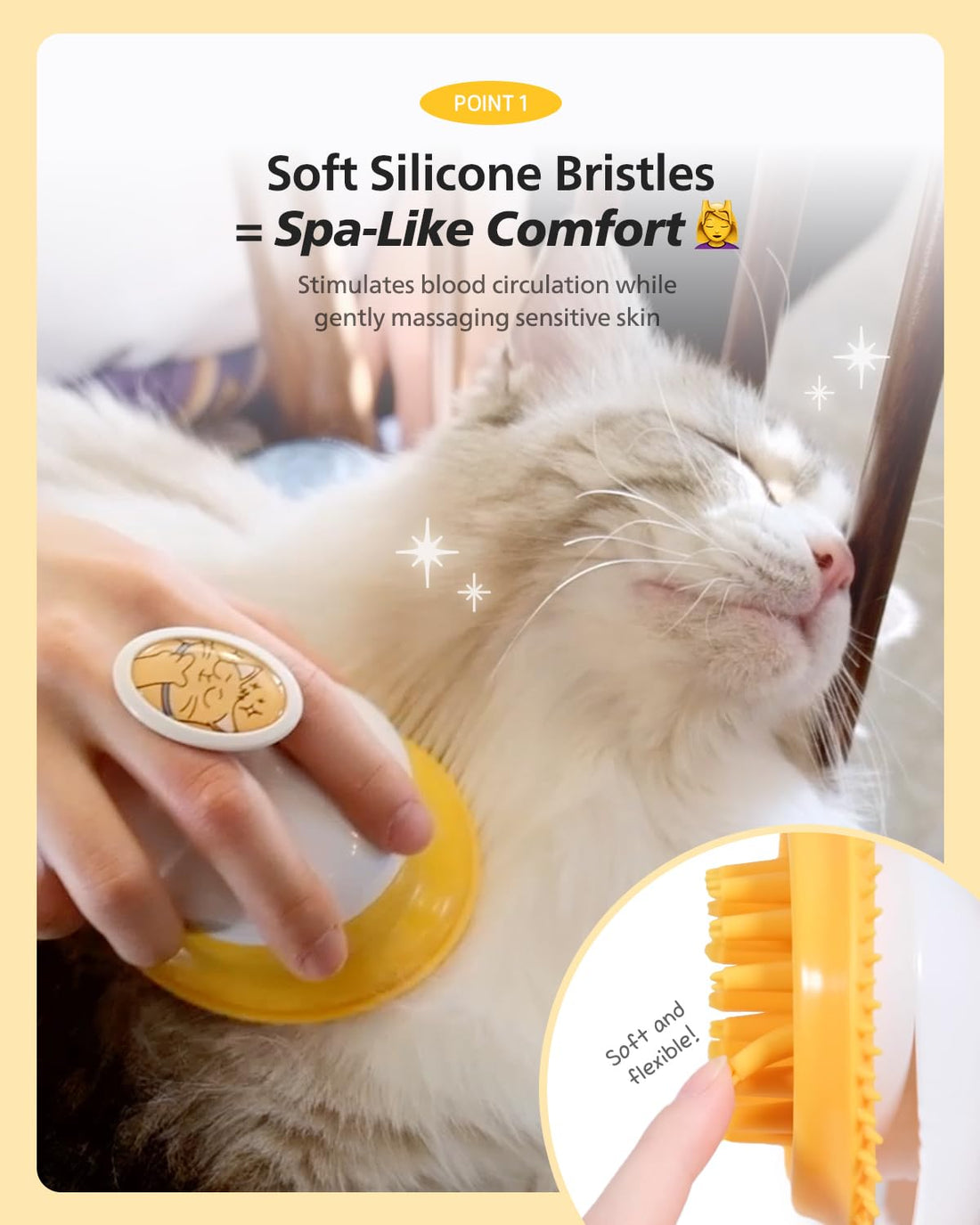 PETHROOM Silicone Cat Brush for Shedding