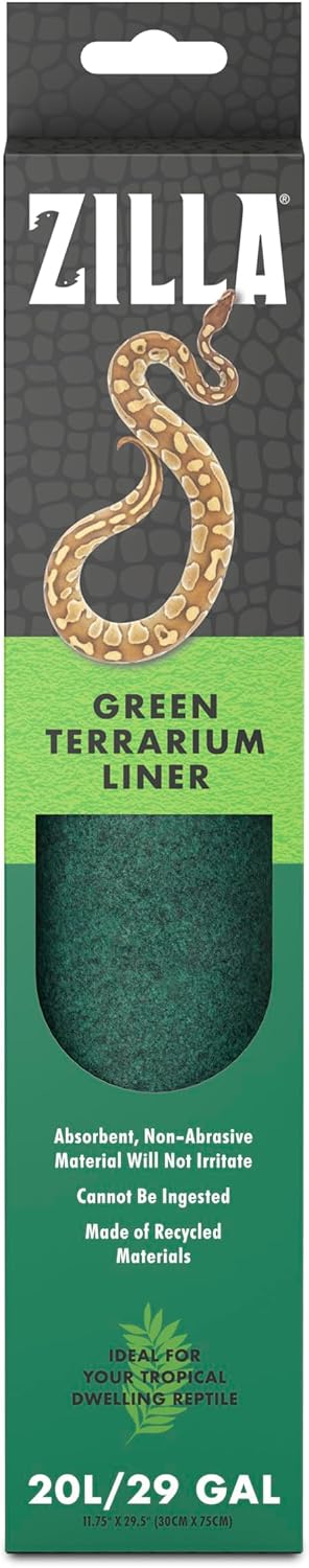 Zilla Reptile Terrarium Bedding Substrate Floor Liner, Green, 40BR/50G