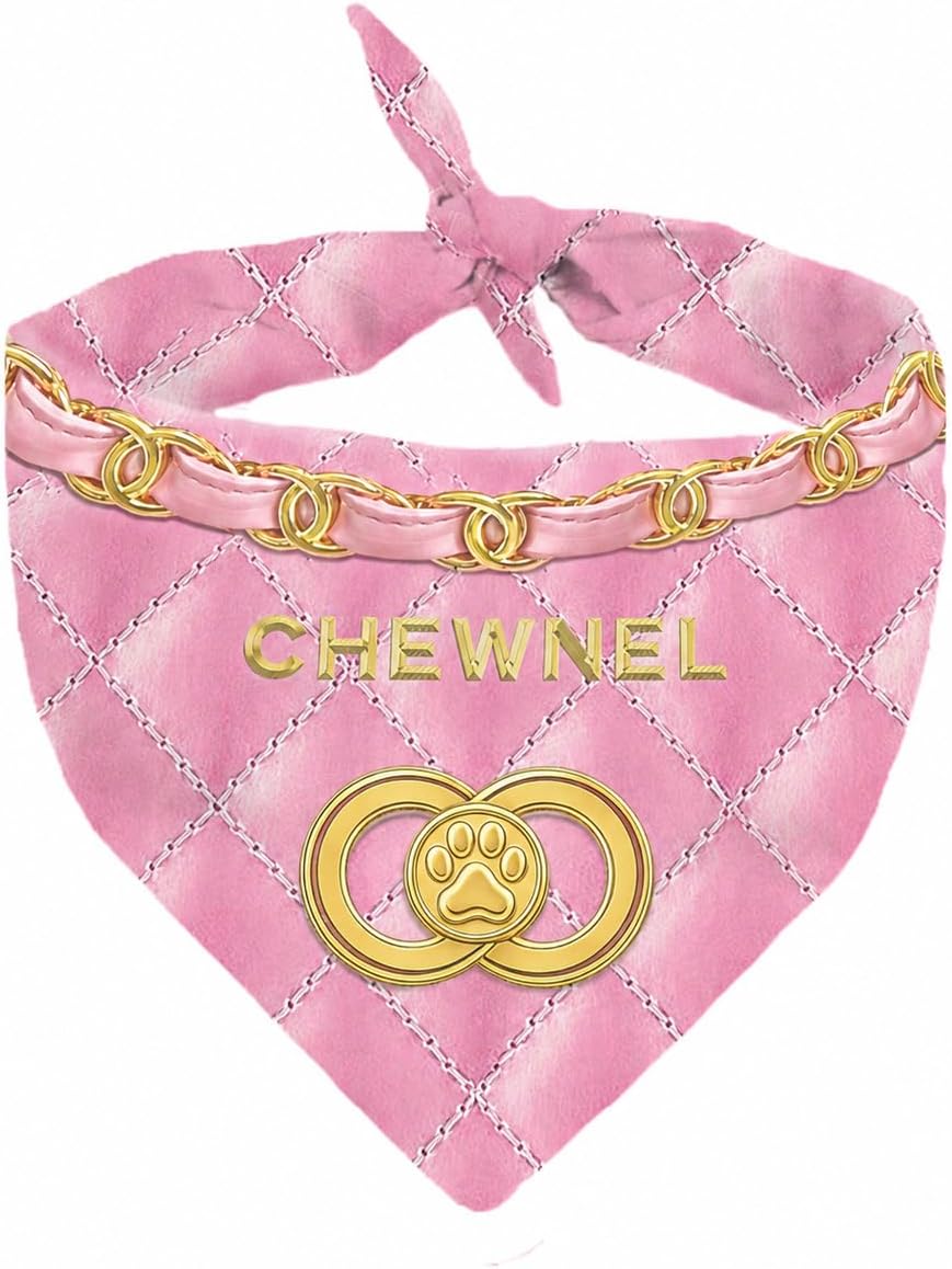 Chewy Vuiton Dog Bandana Designer Fashion Scarf Kerchief for Small