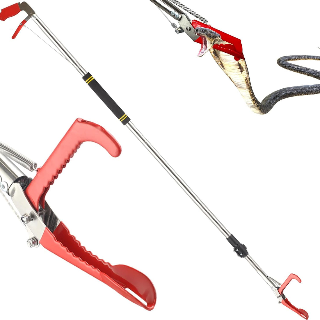 Snake Tong Reptile Grabber, 66 Inch Snake Clamping Tool for Safe