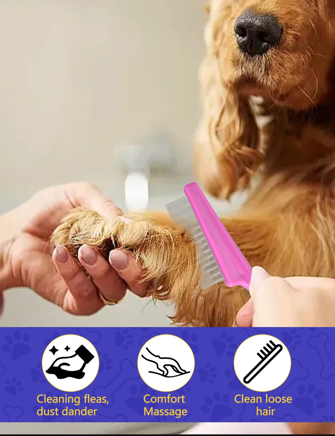 CAPHONT Flea Comb for Cats with Handle
