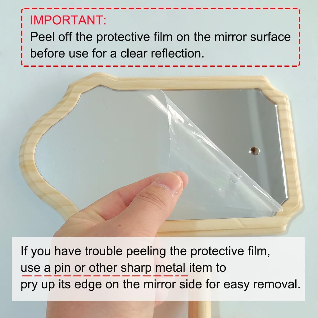 Bird Mirror with Wooden Perch, 15cm Parakeet Toys for Cage