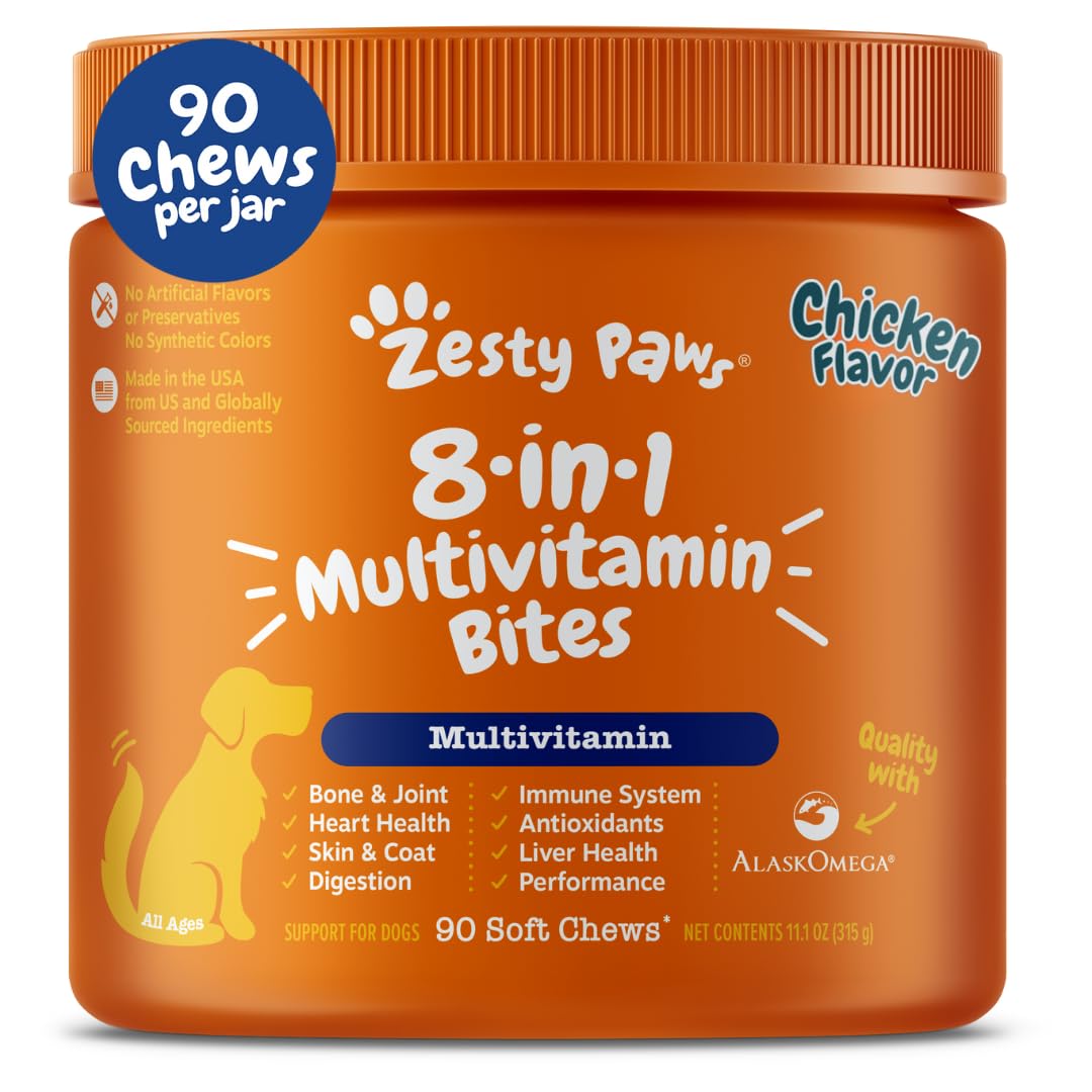 Zesty Paws Dog Multivitamin, Chewable Dog Vitamins and Supplements