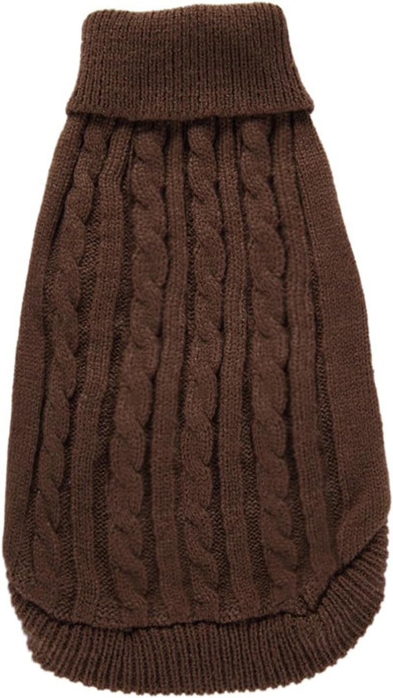Knitted Small Dog Sweater, Turtleneck Pullover Warm Winter Puppy