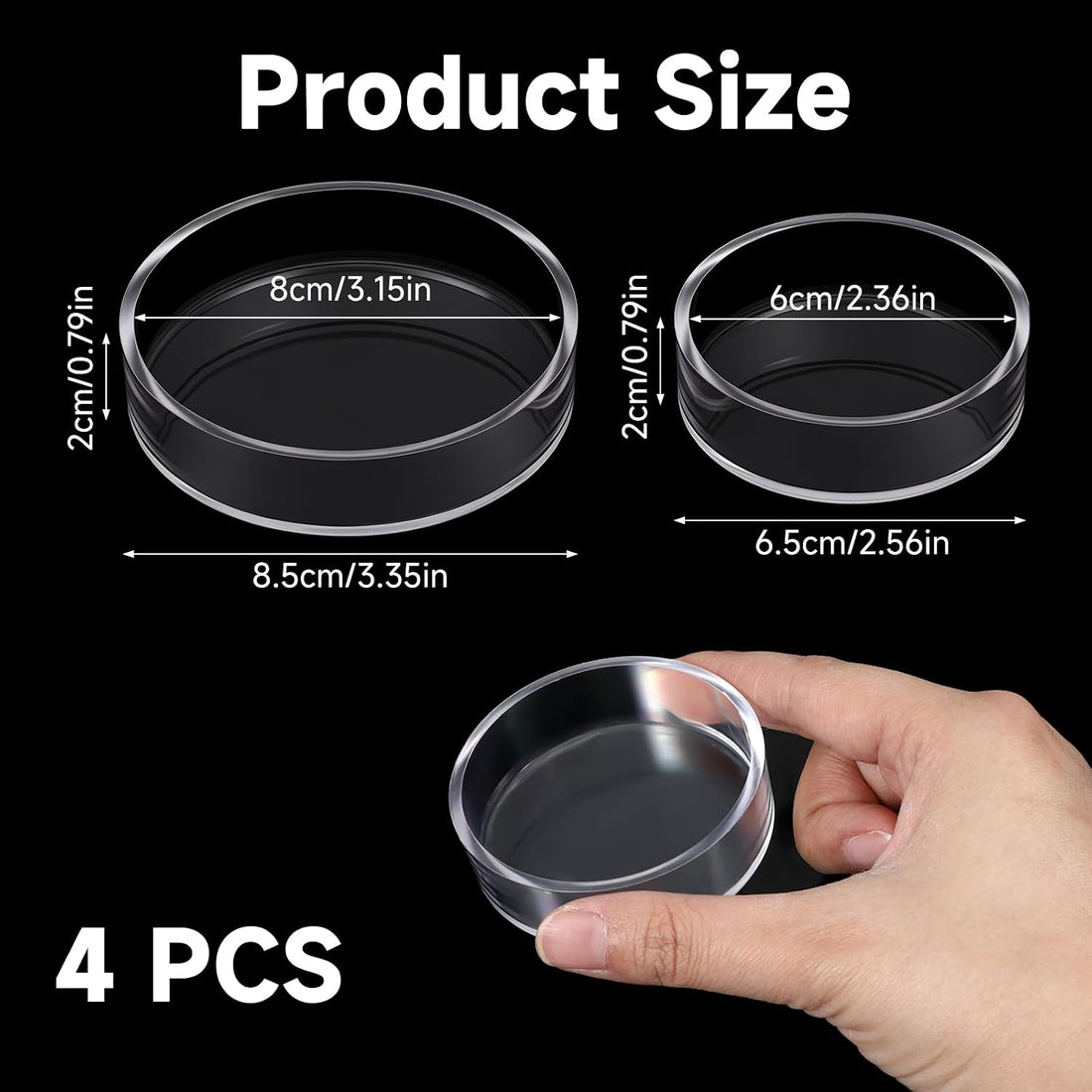 4 Pcs Shrimp Feeding Dish, Fish Tank Feeder 65mm and 85mm