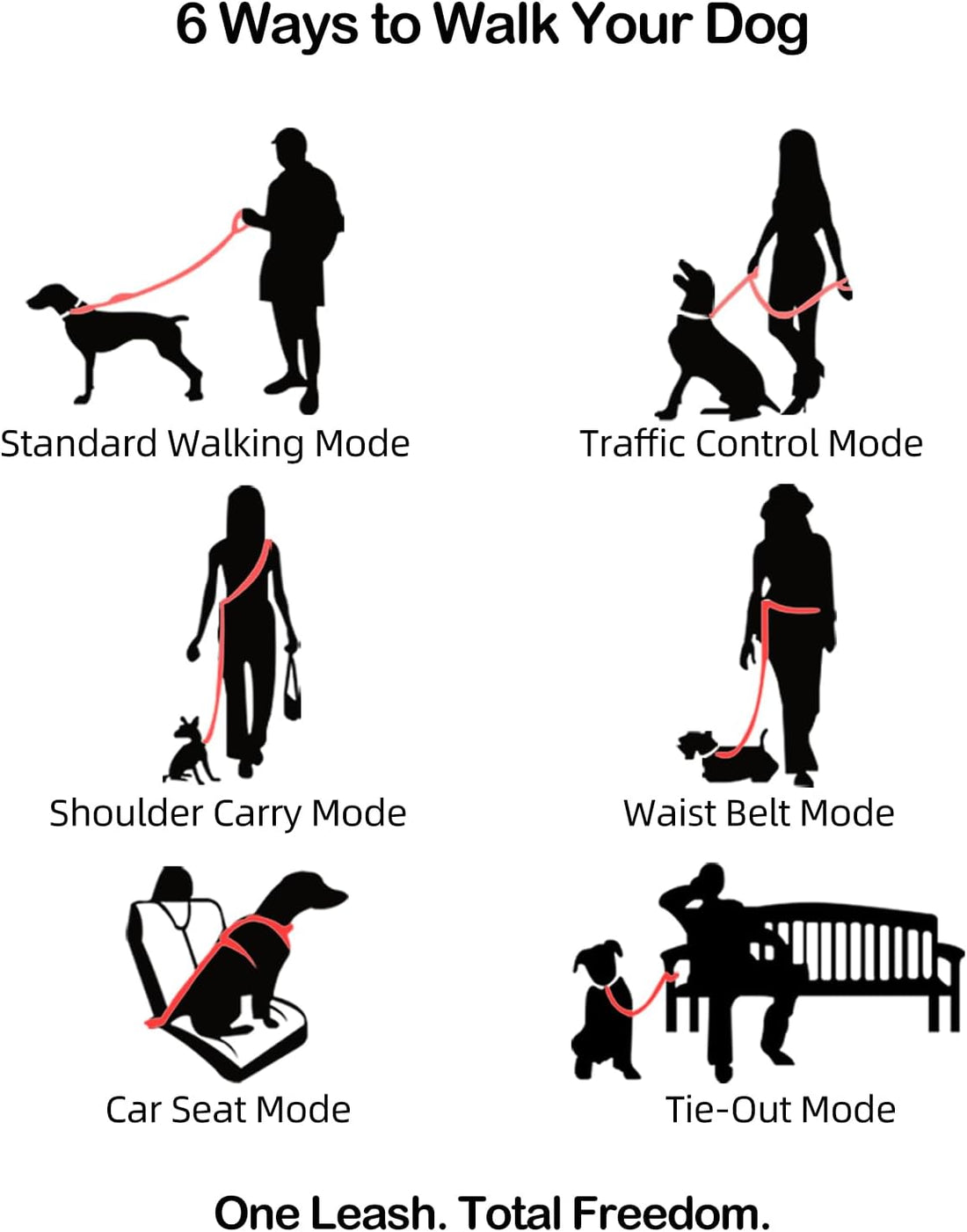 EVERKING Hands-Free Dog Leash with Waist Belt for Running & Walking