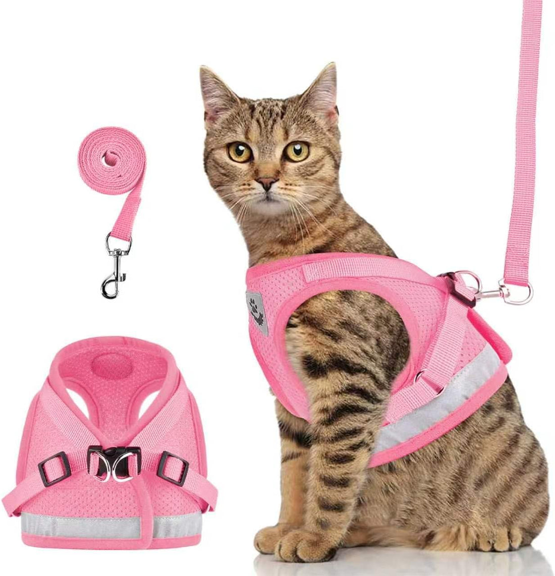 Cat Harness and Leash Set, Escape Proof Adjustable Soft Mesh Vest