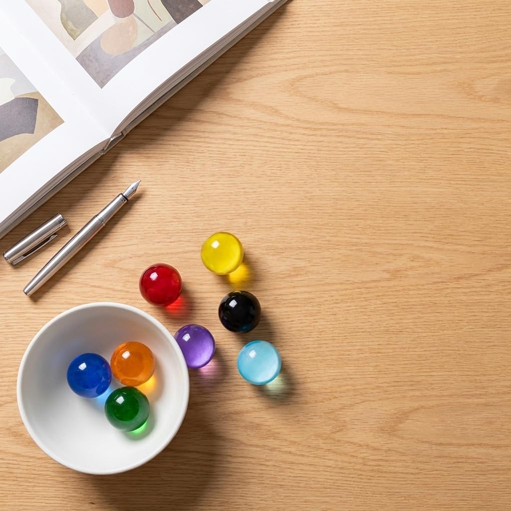40mm Colorful Solid Glass Marbles 8 Pack Round Decor Balls