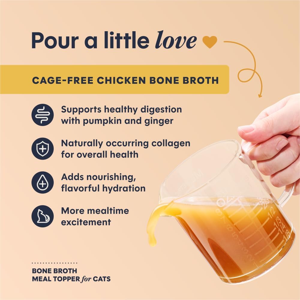 Instinct Bone Broth, Cat Meal Topper, Human Grade, Cage-Free Chicken