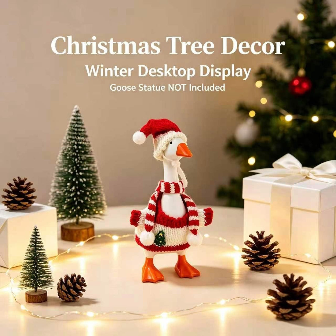 7 Inch Christmas Desk Goose Outfits(Christmas Red)