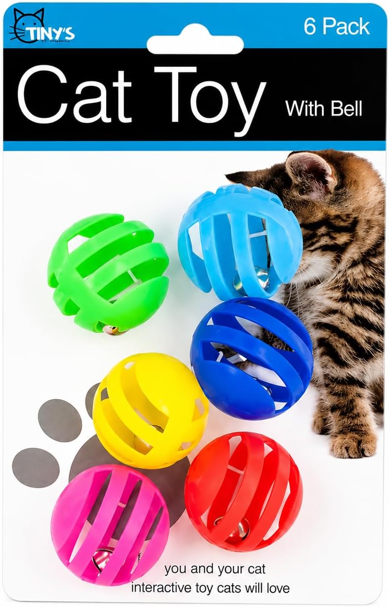 bulk buys Balls with Bells Cat Toys Set, Medium Breeds