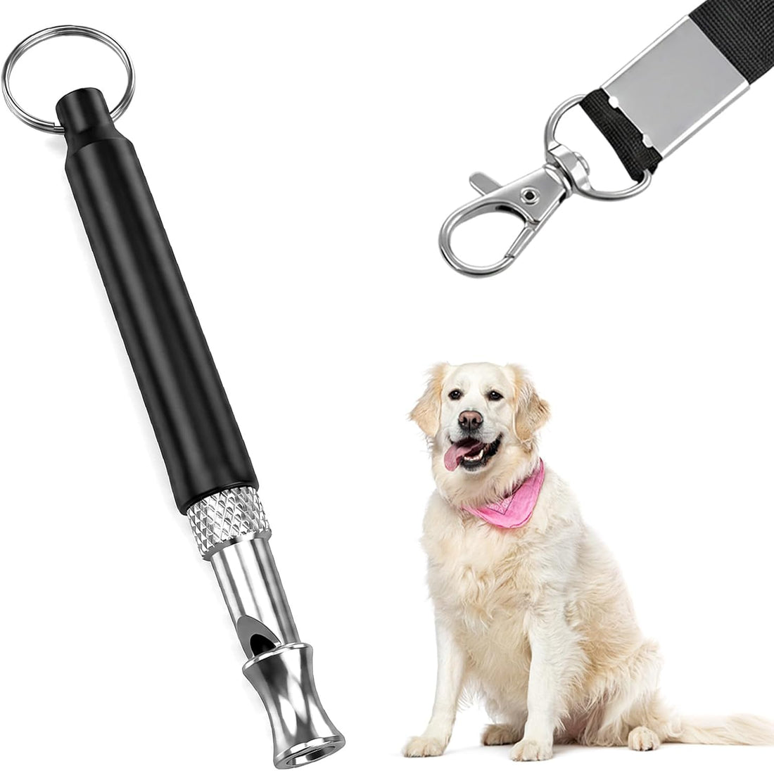 Dog Whistle to Stop Barking, Silent Dogs Training Whistles (Black)