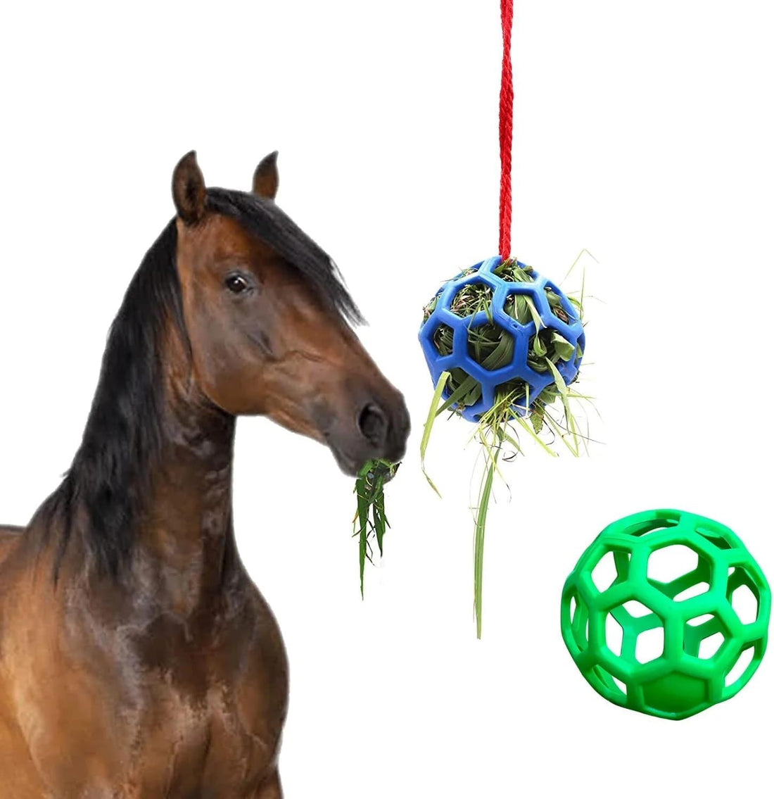 2 Pack 5.5inch Horse Treat Ball Hay Feeder Toy Ball Avoid Boredom
