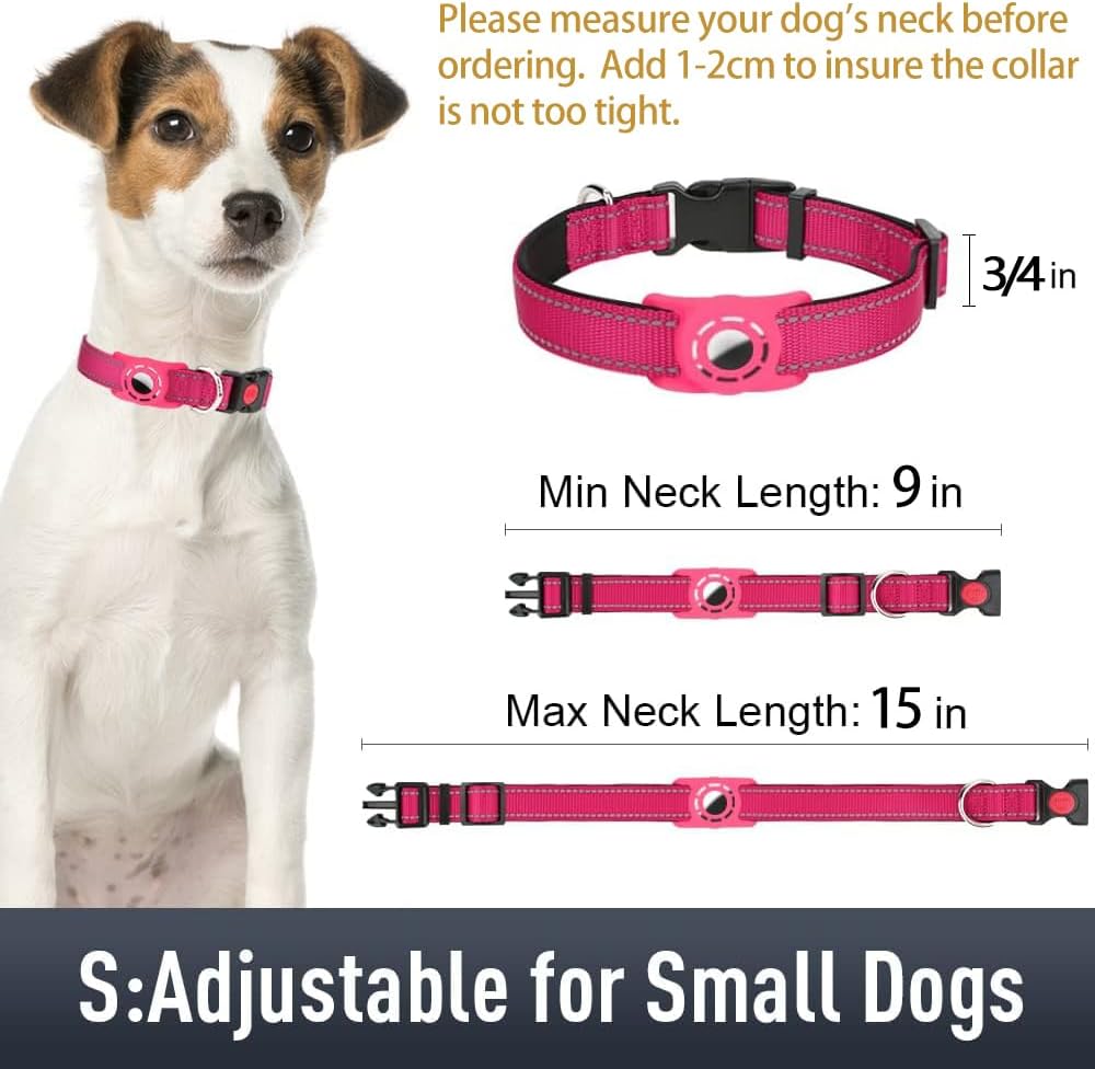 Erbine AirTag Dog Collar with AirTag Holder Compatible for Air Tag