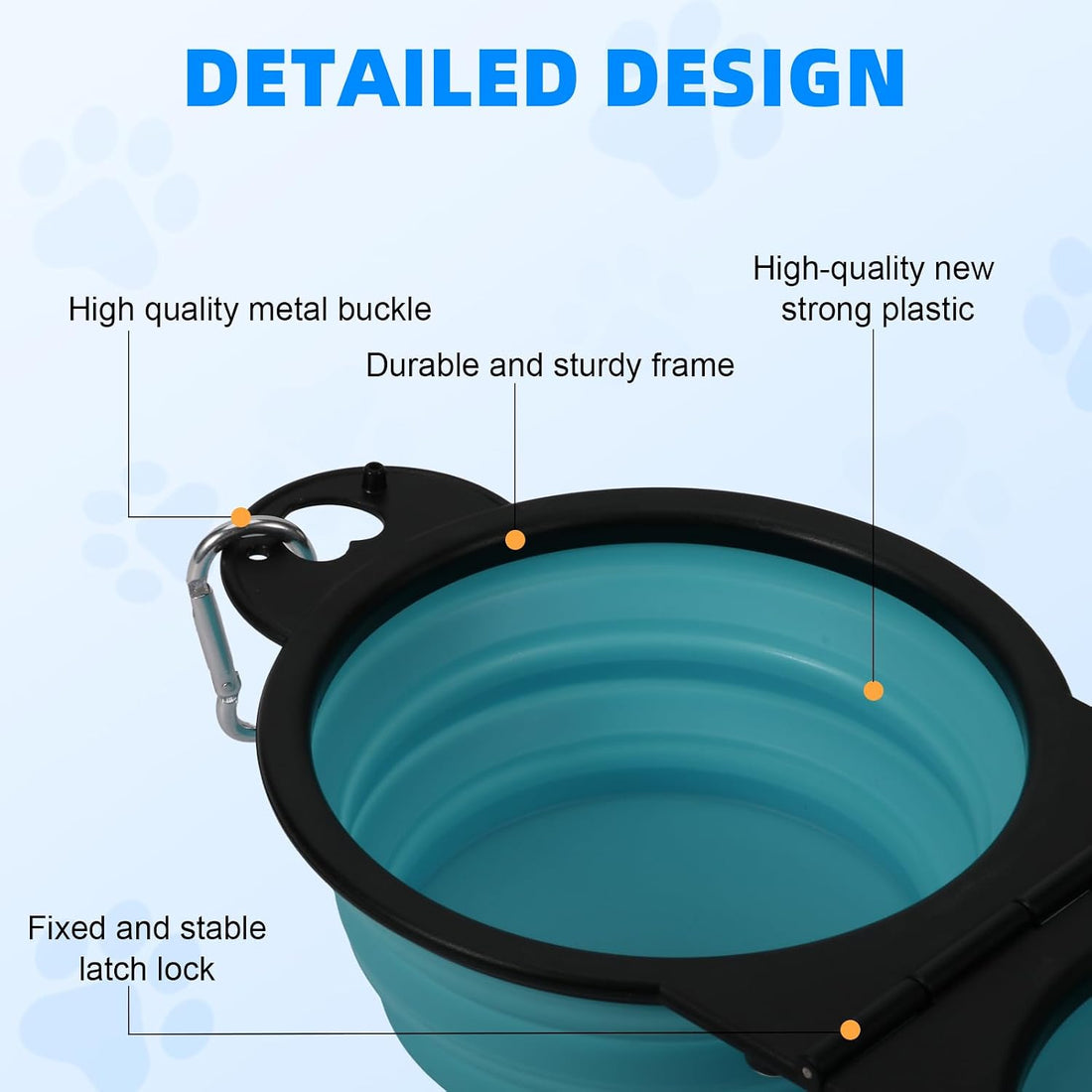 HDhqzm Collapsible Dog Dual Bowls