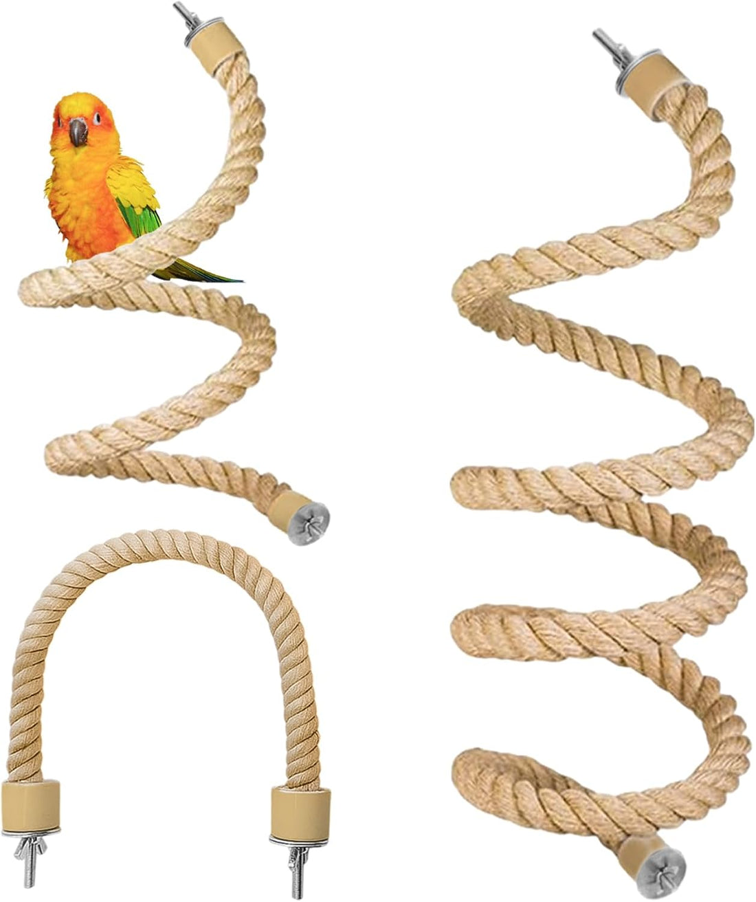 3pcs Bird Rope Perch for Parrots,Bird Cage Climbing Rope Toys