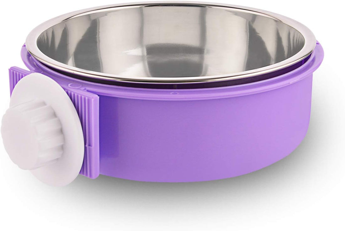 Crate Dog Bowl Removable Stainless Steel Water Food Feeder Bowls Cage