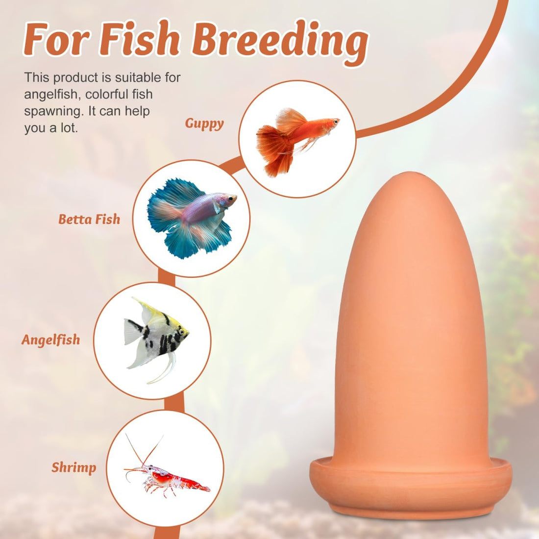 Sosoport Angelfish Spawning Cone Pottery Clay Light Brown