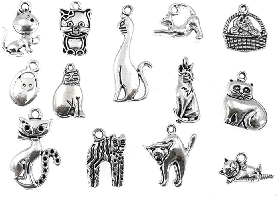 Kinteshun Assorted Cats Pet Charm Pendant for DIY Jewelry Making