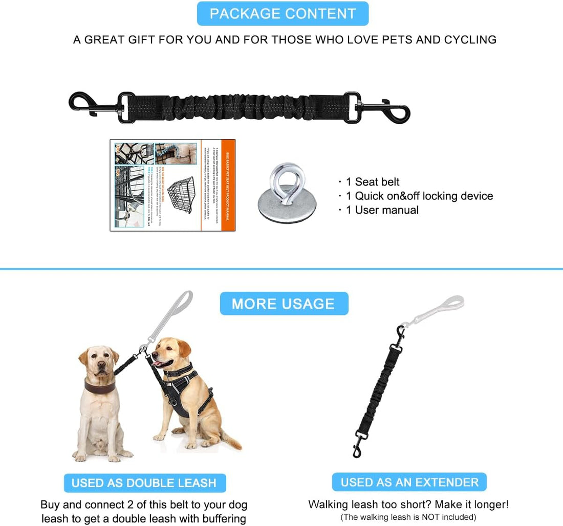 MATTISAM Dog Seat Belt for Bike Basket