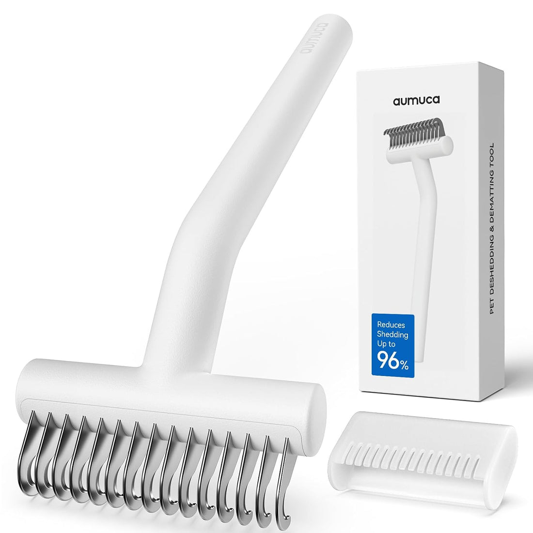 aumuca Undercoat Rake for Dogs, Deshedding & Dematting Comb for Cats