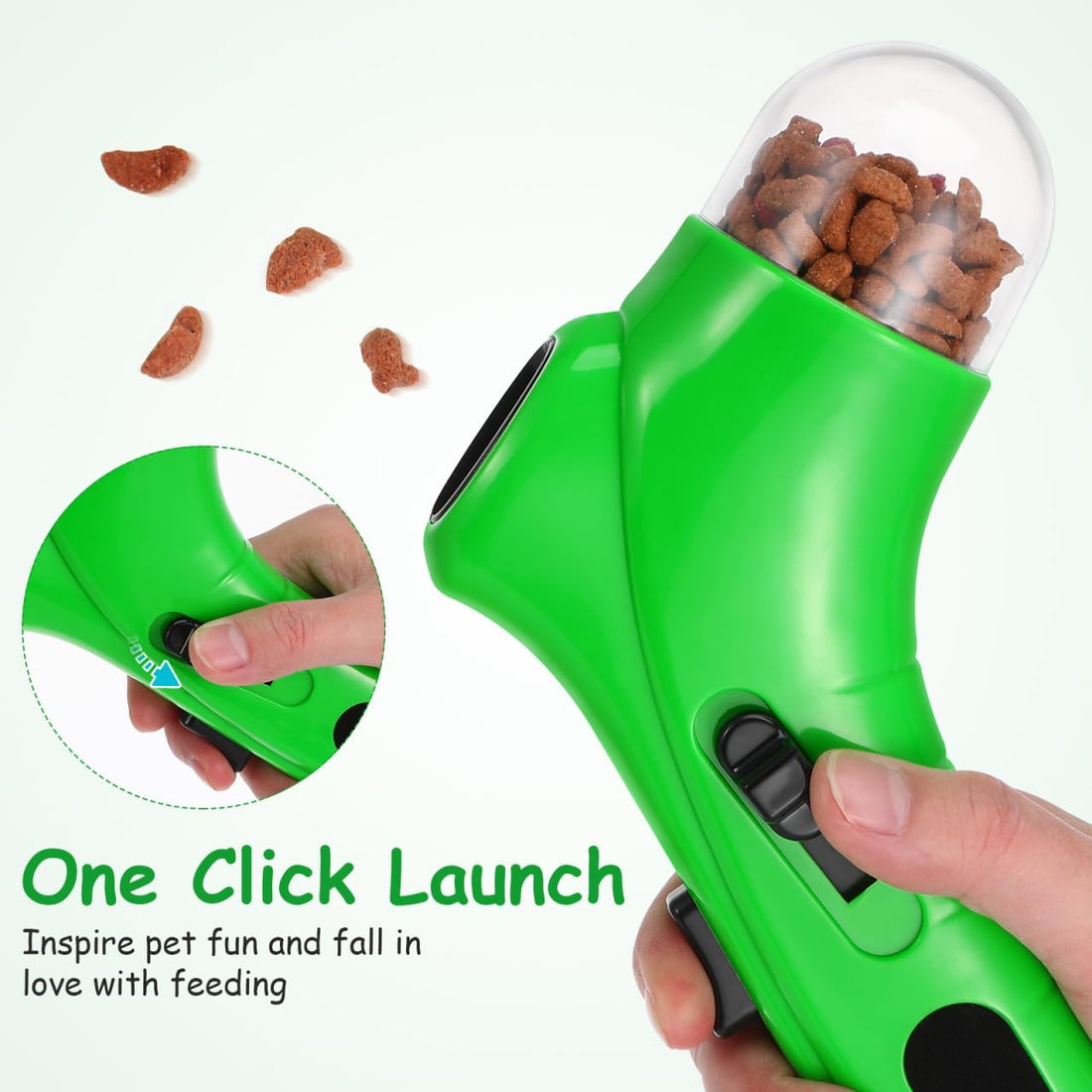 balacoo Dog Treat Launcher Green Plastic Interactive Toy