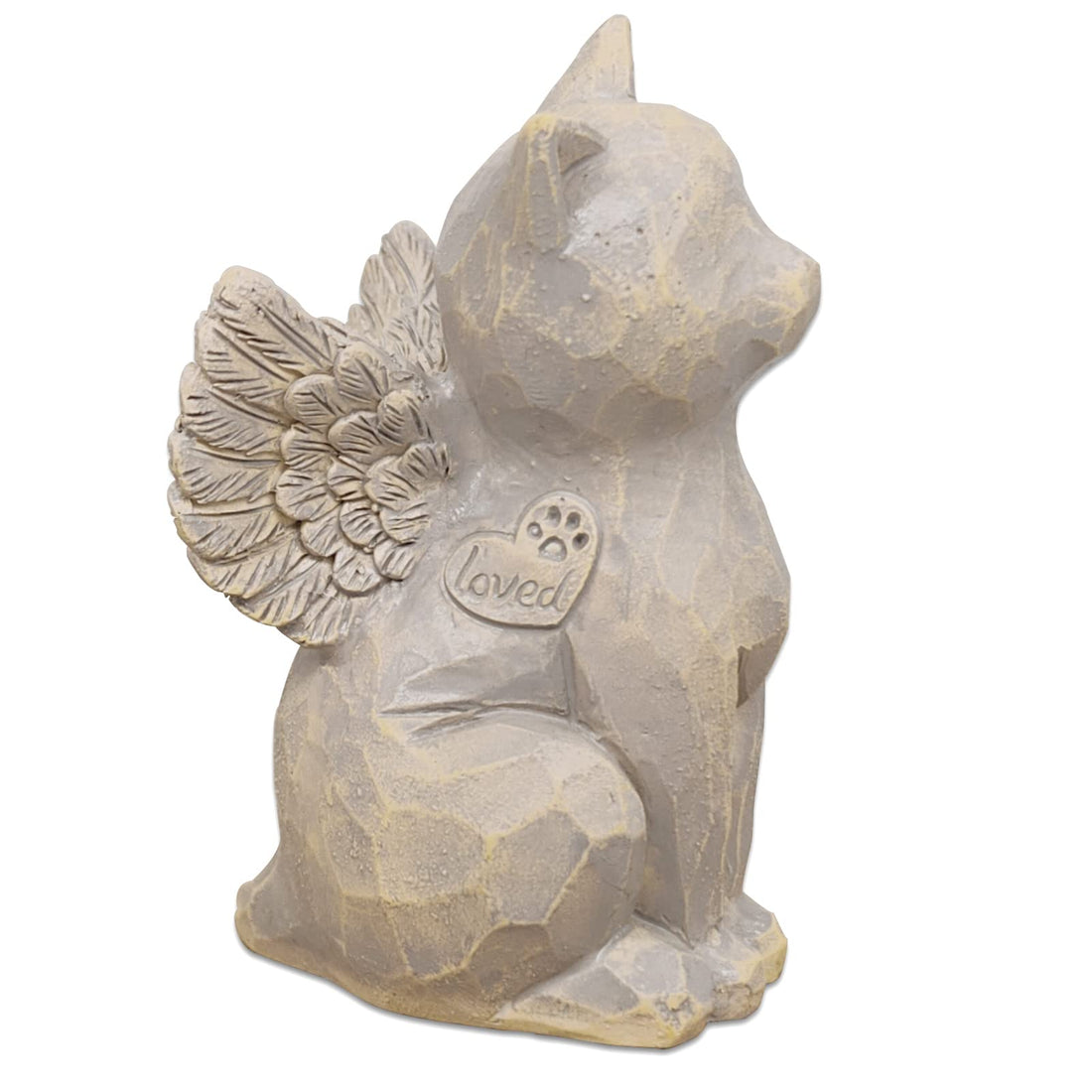 Tsyulog Cat Angel Memorial Figurine, Gray
