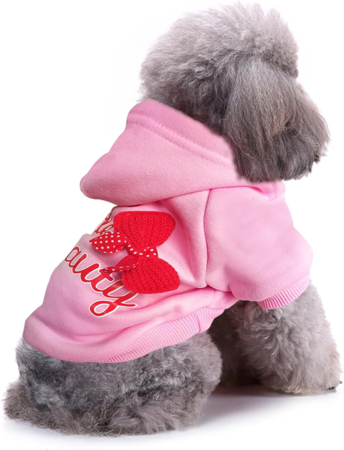 Jecikelon Print Dog Hoodies for Small Dogs with Bow