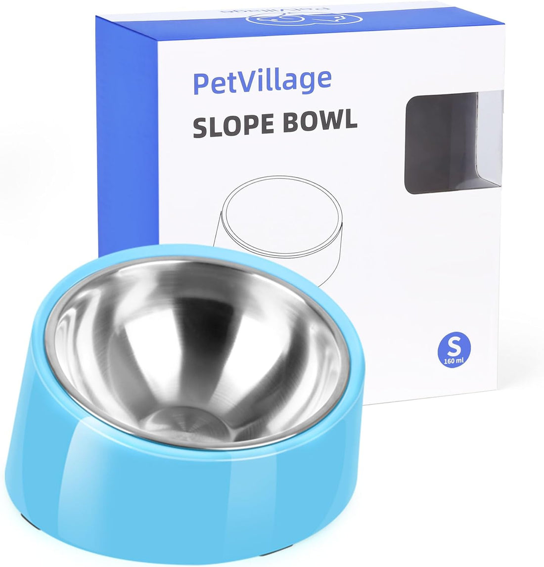 Tilted Dog Bowl Non-Slip & Non-Spill Pet Feeder with Elevated