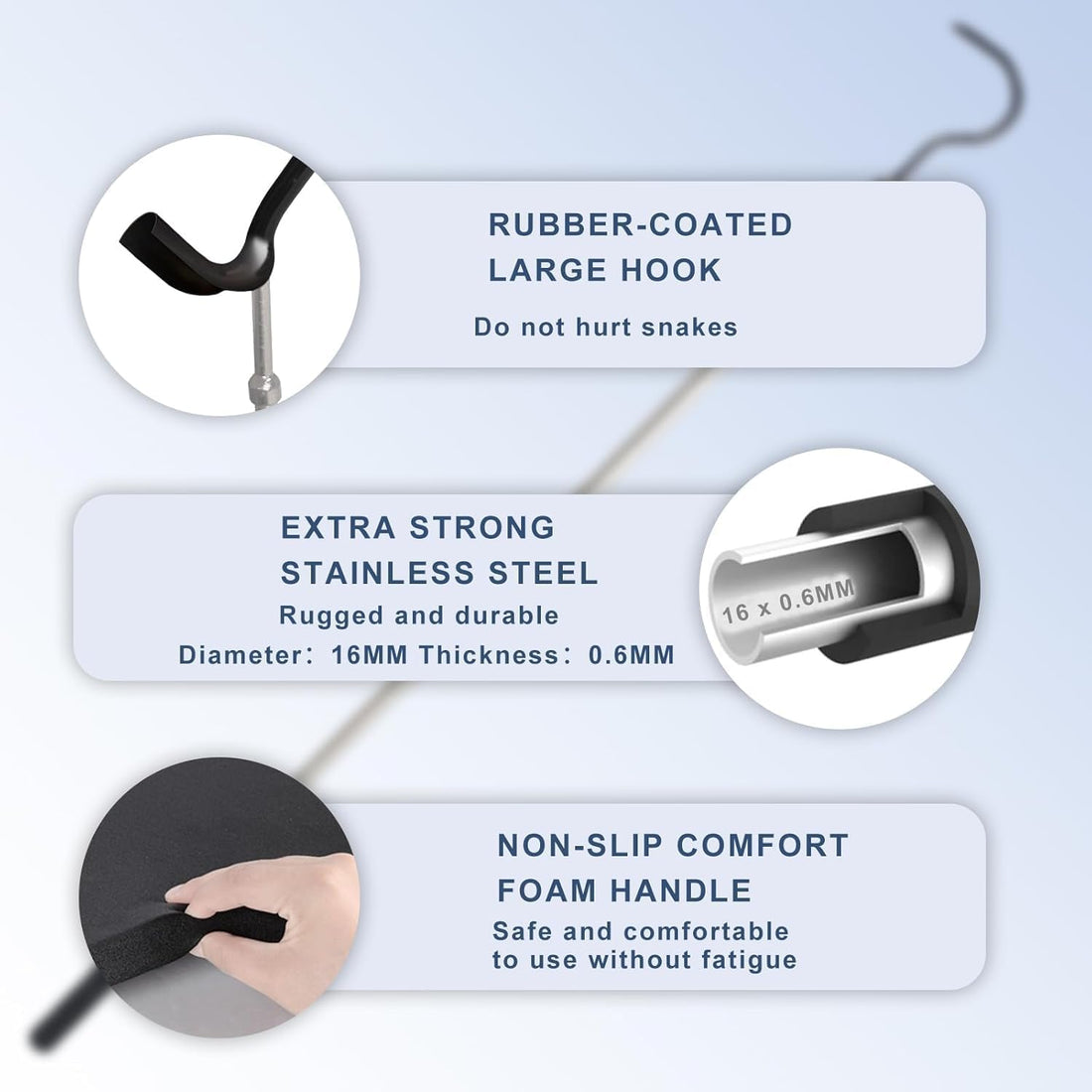 Snake Hook Heavy Duty, Snake Hook Retractable 35"-65" Catcher Hook