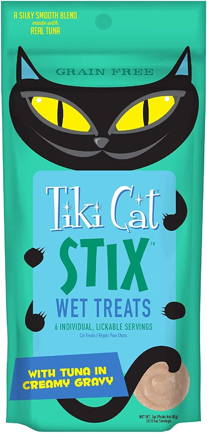Tiki Cat Stix Wet Treats, Grain Free Lickable Silky Smooth Blend