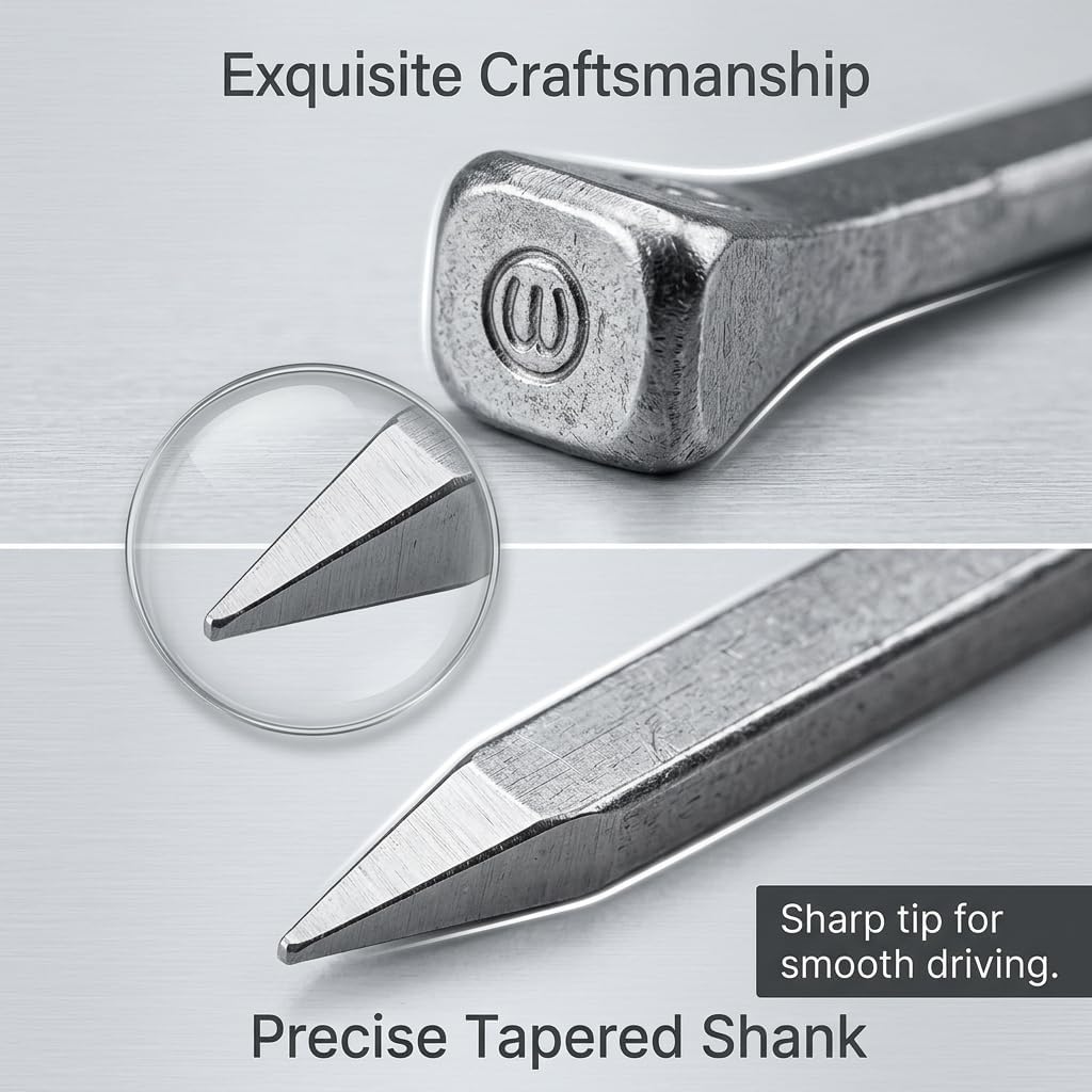 E6 Horseshoe Nails, 60 Pcs - 2.1 Inch Galvanized & Polished Steel